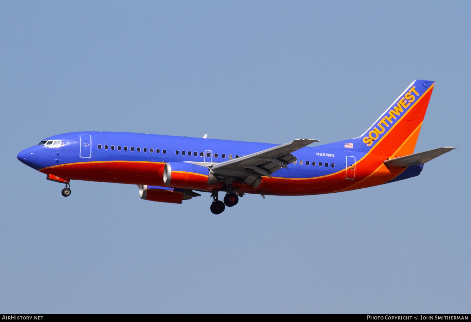 Aircraft Photo of N691WN | Boeing 737-3G7 | Southwest Airlines | AirHistory.net #247928