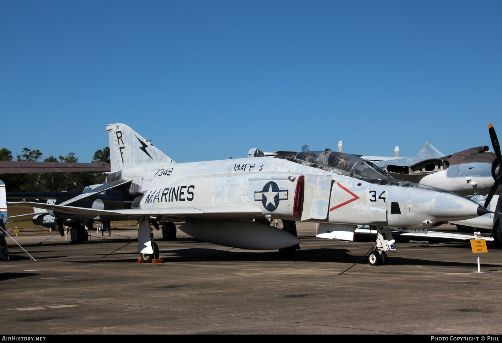 Aircraft Photo of 157349 / 7349 | McDonnell Douglas RF-4B Phantom II | USA - Marines | AirHistory.net #248325