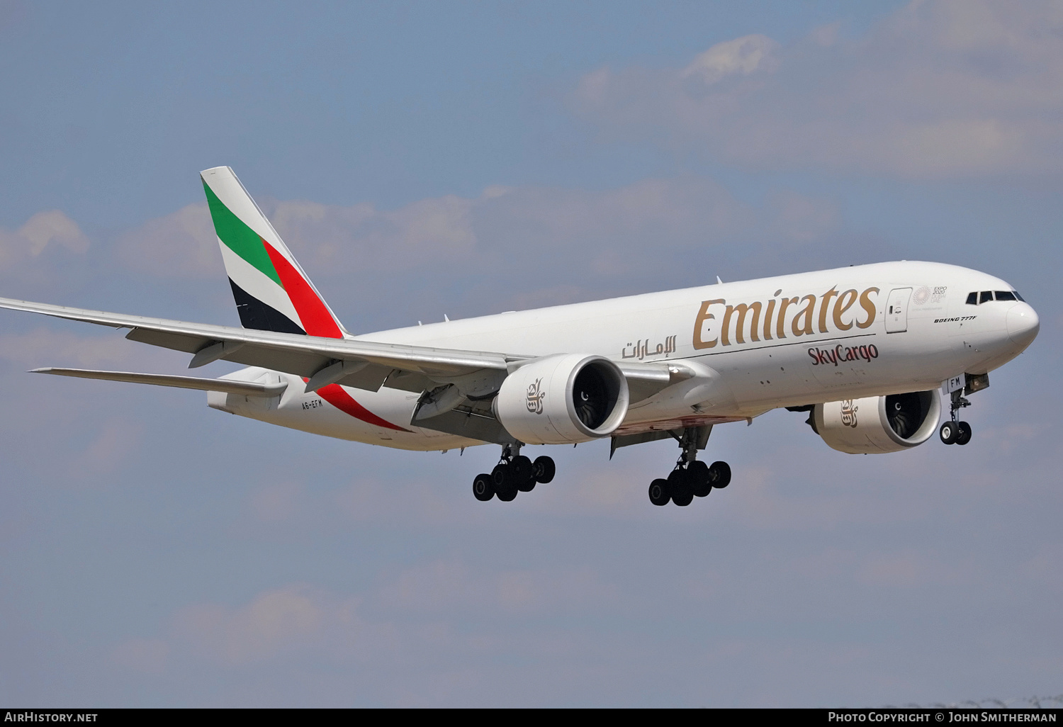 Aircraft Photo of A6-EFM | Boeing 777-F1H | Emirates SkyCargo | AirHistory.net #248485