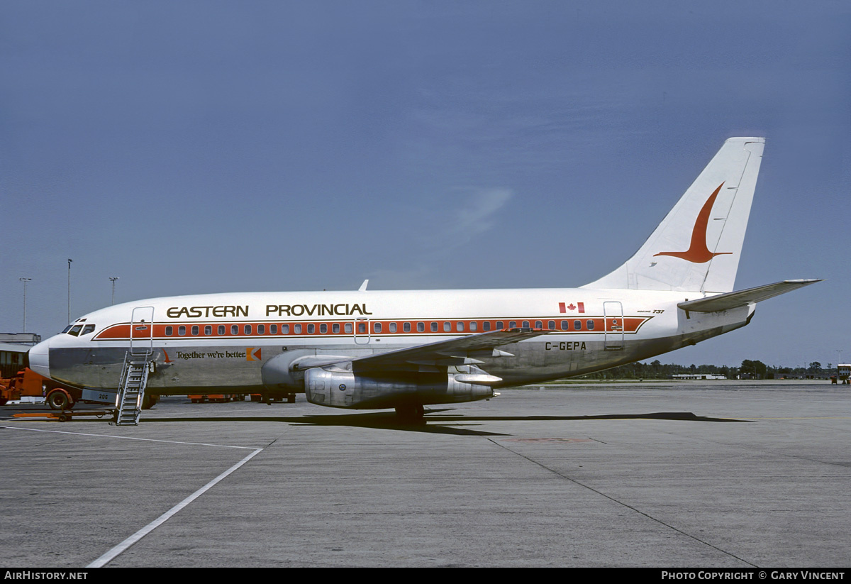 Aircraft Photo of C-GEPA | Boeing 737-2E1/Adv | Eastern Provincial Airways - EPA | AirHistory.net #248514