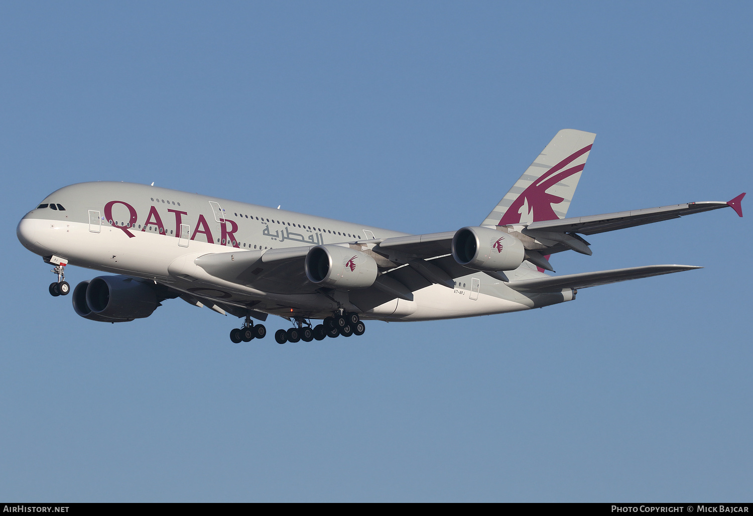 Aircraft Photo of A7-APJ | Airbus A380-861 | Qatar Airways | AirHistory.net #249358