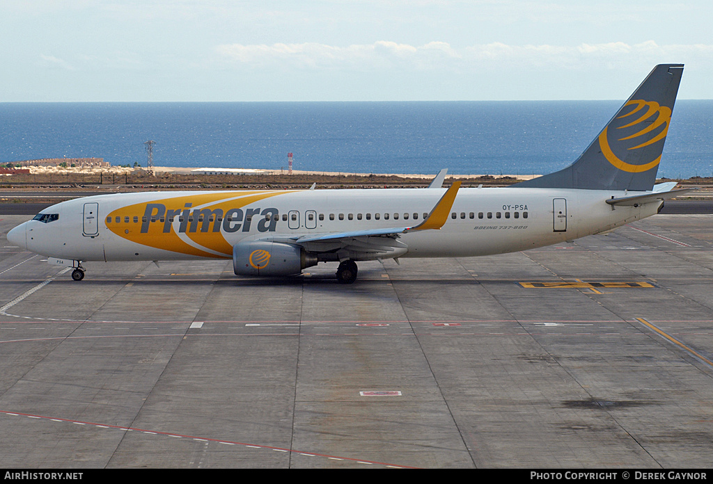 Aircraft Photo of OY-PSA | Boeing 737-8Q8 | Primera Air | AirHistory.net #249406
