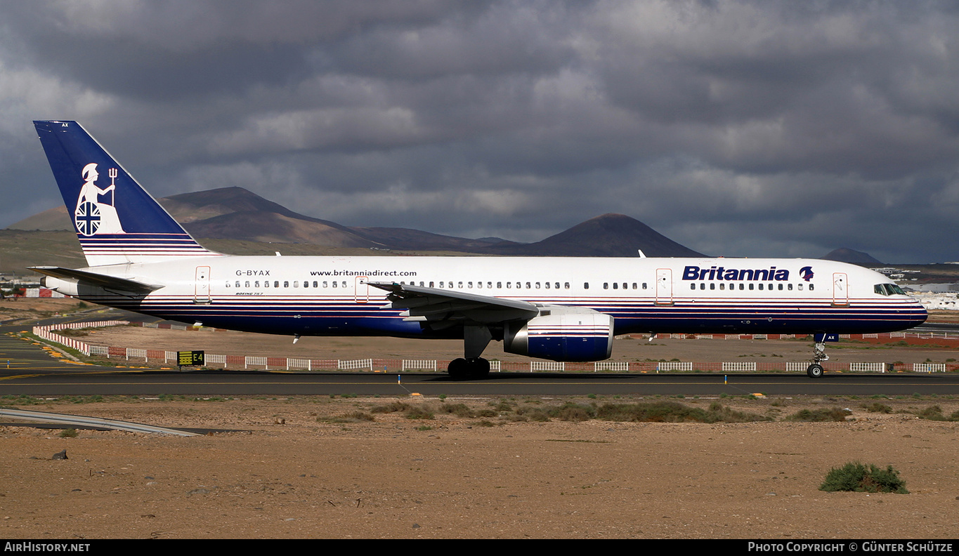 Aircraft Photo of G-BYAX | Boeing 757-204 | Britannia Airways | AirHistory.net #250598