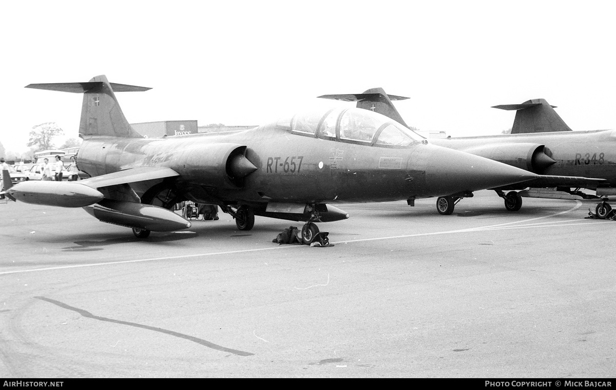 Aircraft Photo of RT-657 | Lockheed CF-104D Starfighter Mk.1 | Denmark - Air Force | AirHistory.net #252213