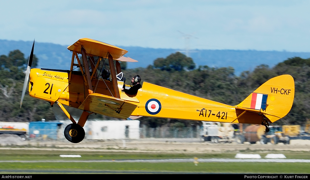 Aircraft Photo of VH-CKF / A17-421 | De Havilland D.H. 82A Tiger Moth | Australia - Air Force | AirHistory.net #252228