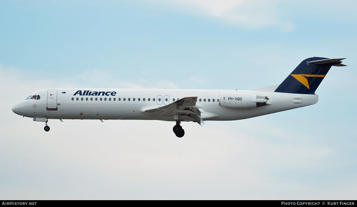 Aircraft Photo of VH-UQD | Fokker 100 (F28-0100) | Alliance Airlines | AirHistory.net #252451