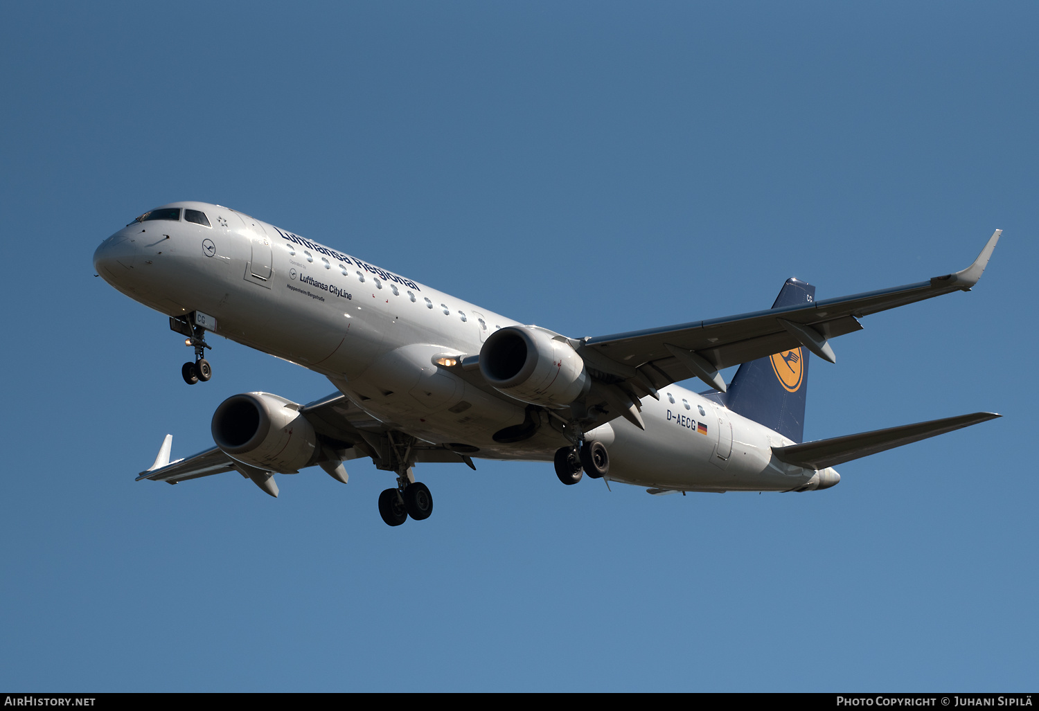 Aircraft Photo of D-AECG | Embraer 190LR (ERJ-190-100LR) | Lufthansa Regional | AirHistory.net #253918