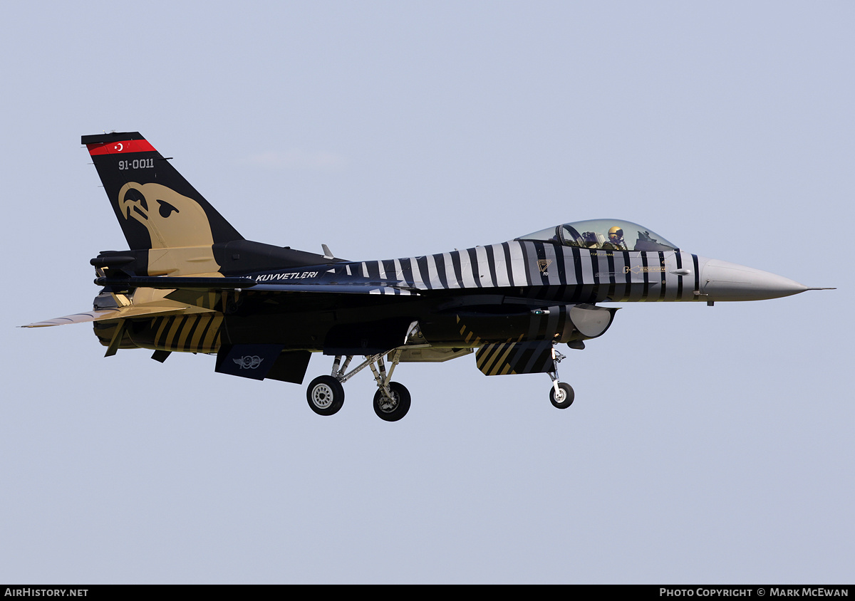 Aircraft Photo of 91-0011 | General Dynamics F-16CG Night Falcon | Turkey - Air Force | AirHistory.net #254146