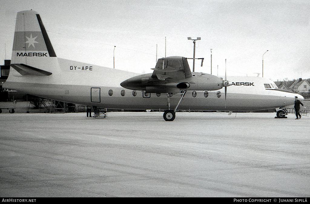 Aircraft Photo of OY-APE | Fokker F27-600 Friendship | Maersk Air | AirHistory.net #254168