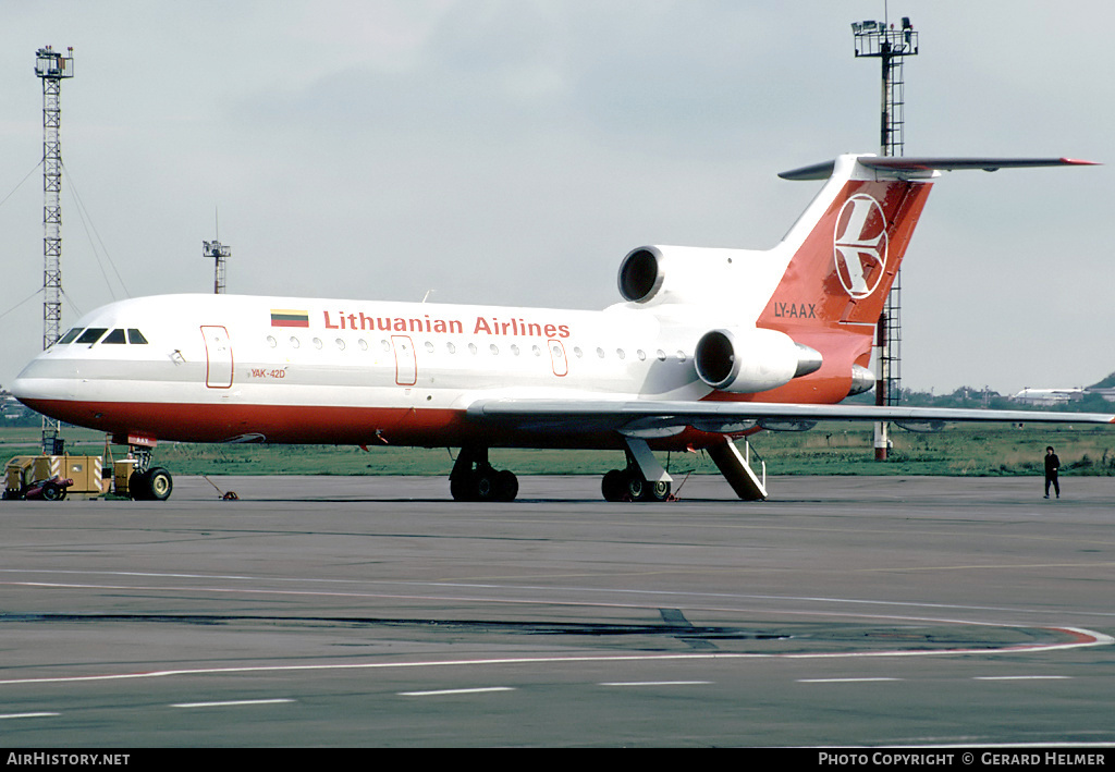 Aircraft Photo of LY-AAX | Yakovlev Yak-42D | Lithuanian Airlines | AirHistory.net #254260