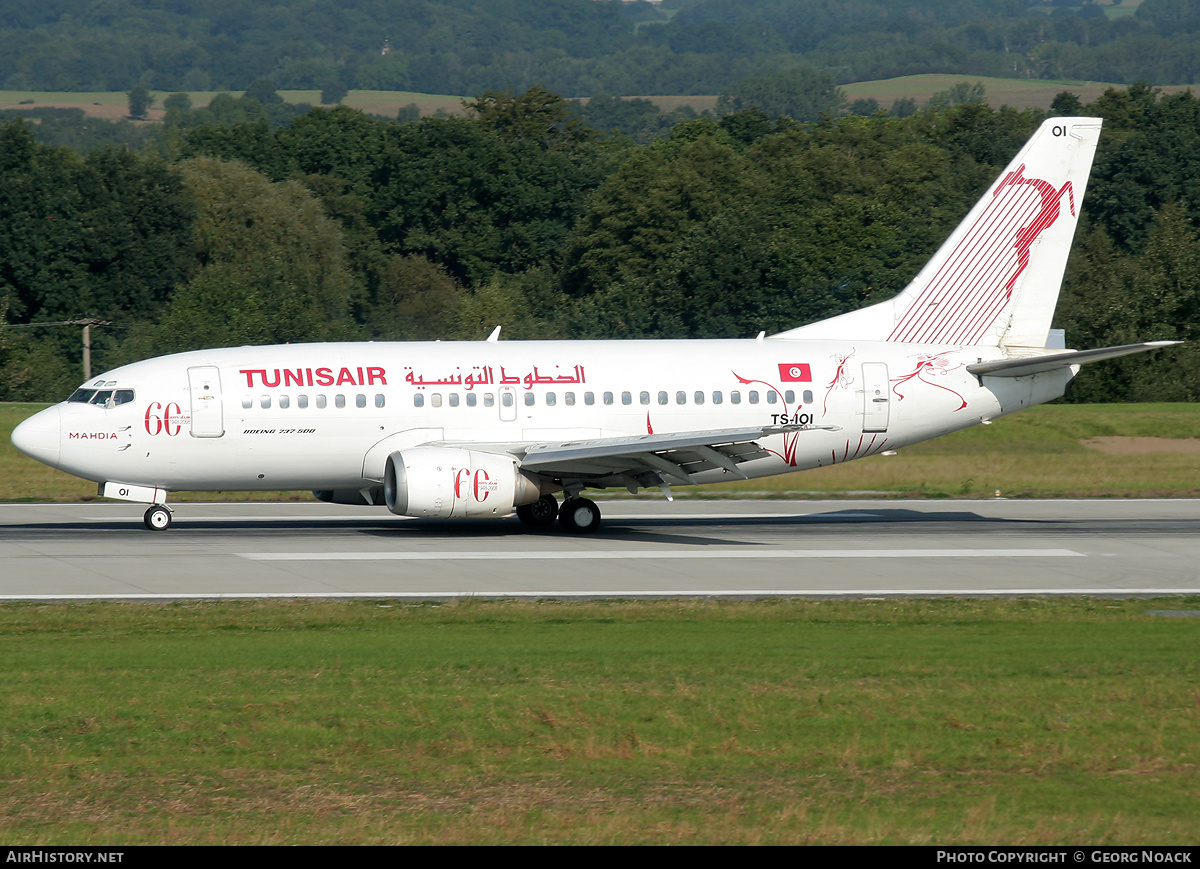 Aircraft Photo of TS-IOI | Boeing 737-5H3 | Tunisair | AirHistory.net #254343