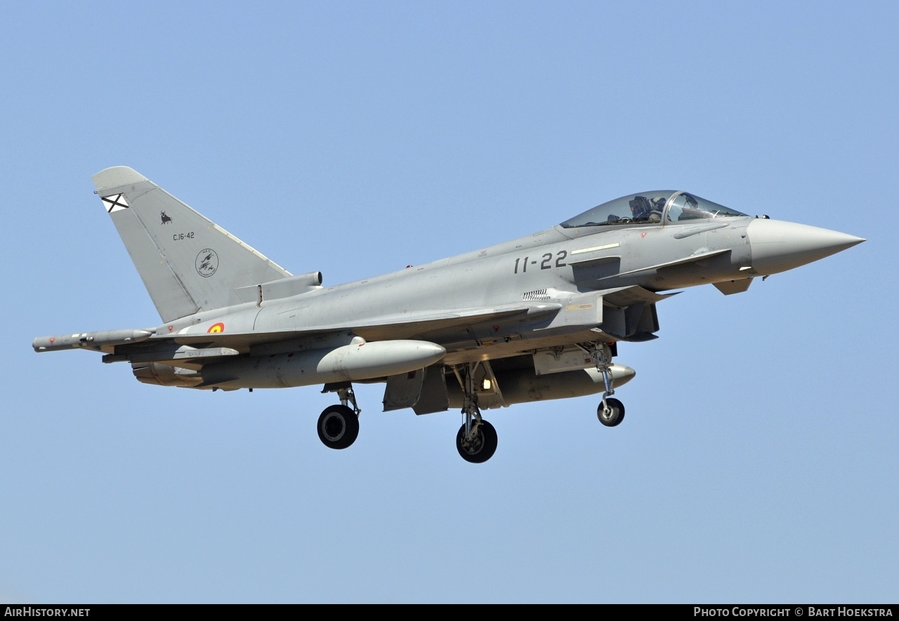 Aircraft Photo of C.16-42 | Eurofighter EF-2000 Typhoon | Spain - Air Force | AirHistory.net #254456