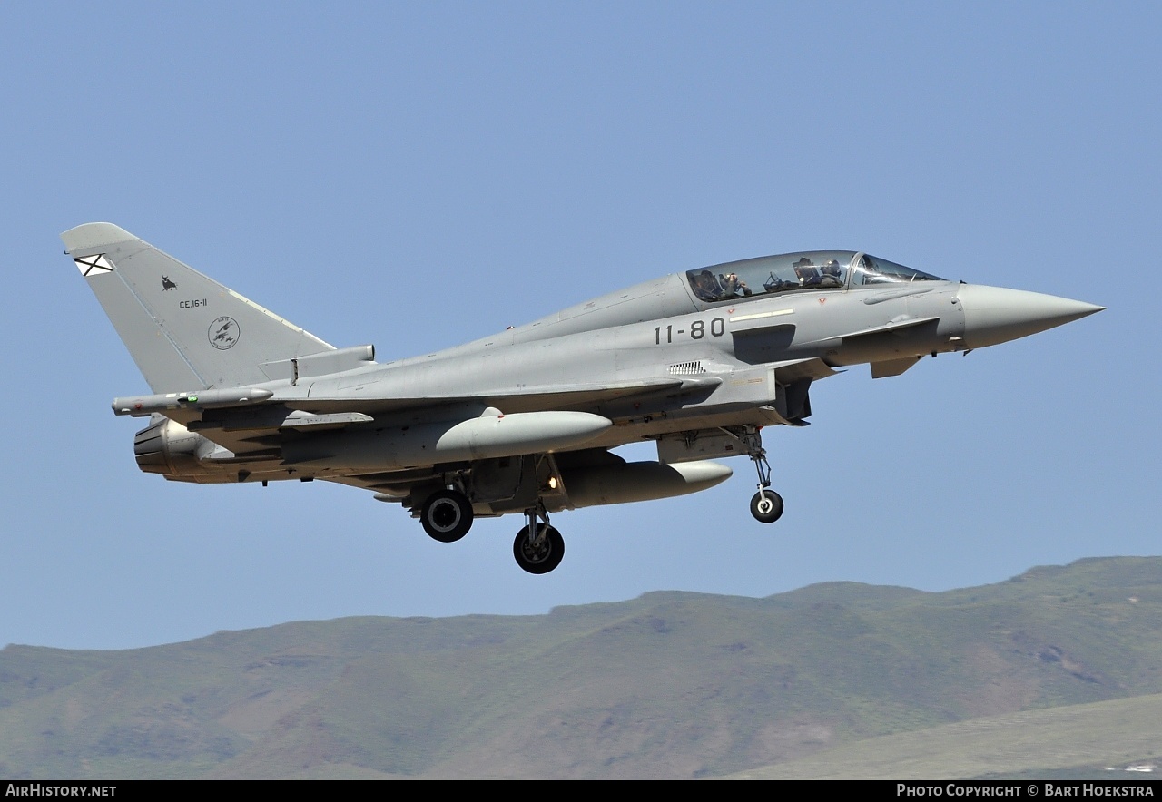 Aircraft Photo of CE.16-11 | Eurofighter EF-2000 Typhoon T | Spain - Air Force | AirHistory.net #254497