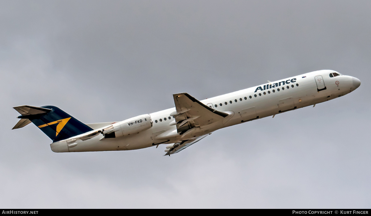 Aircraft Photo of VH-FKD | Fokker 100 (F28-0100) | Alliance Airlines | AirHistory.net #254541