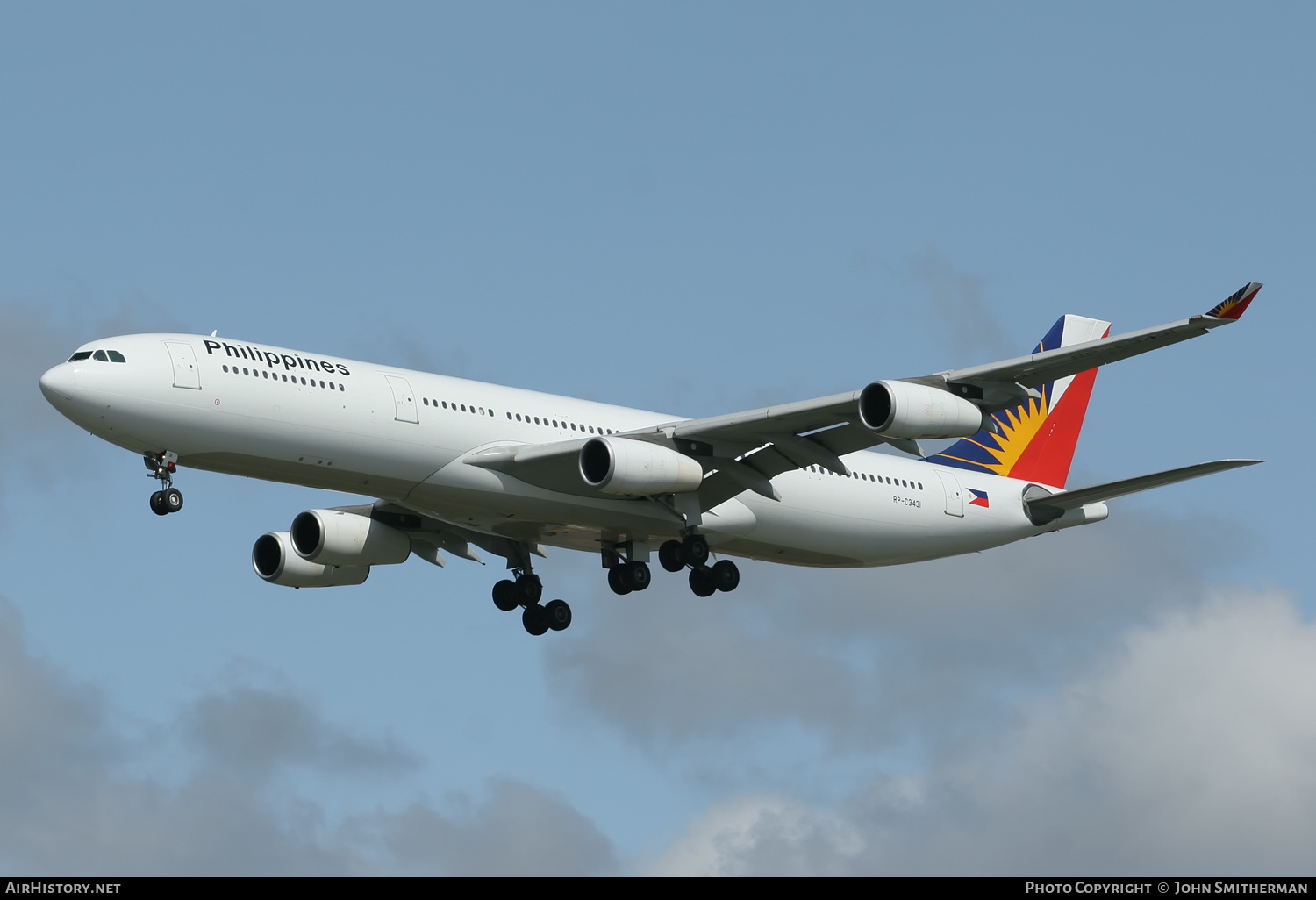 Aircraft Photo of RP-3431 | Airbus A340-313X | Philippine Airlines | AirHistory.net #254579