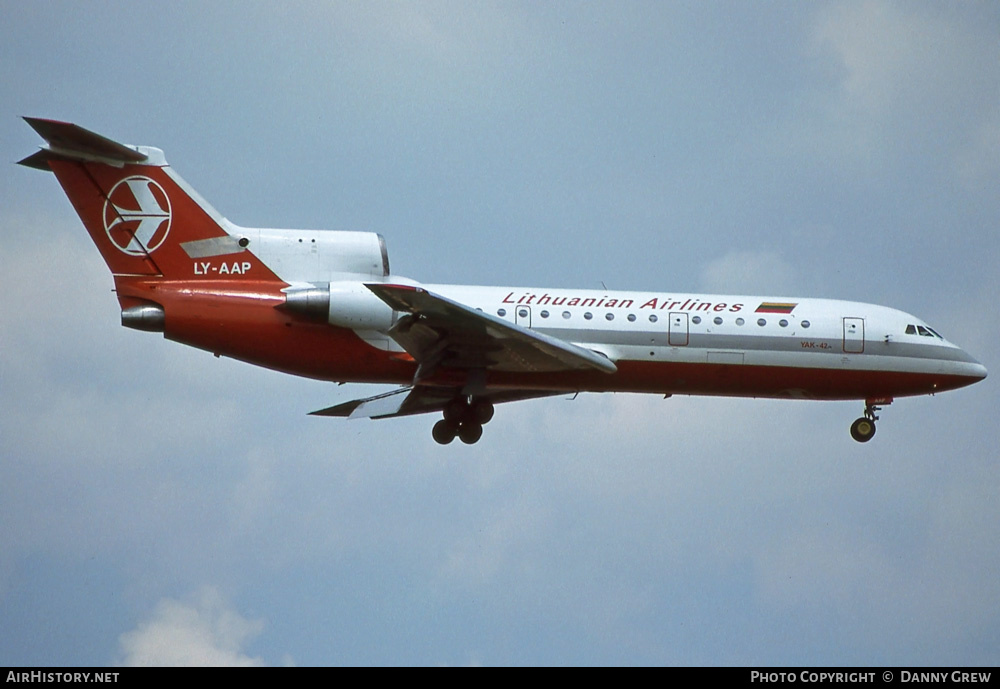 Aircraft Photo of LY-AAP | Yakovlev Yak-42D | Lithuanian Airlines | AirHistory.net #255336