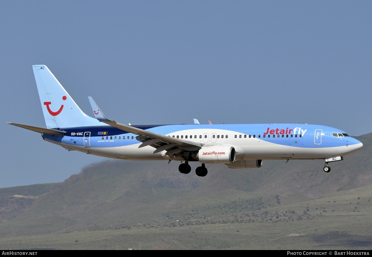 Aircraft Photo of OO-VAC | Boeing 737-8BK | Jetairfly | AirHistory.net #255629