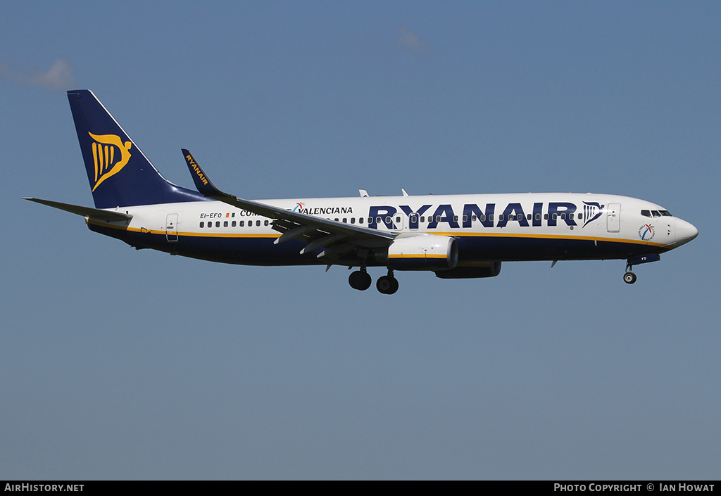 Aircraft Photo of EI-EFO | Boeing 737-8AS | Ryanair | AirHistory.net #255718