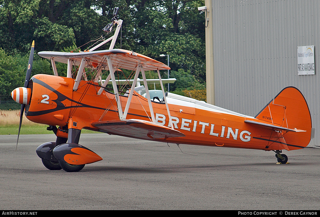Aircraft Photo of N74189 | Boeing PT-17/R985 Kaydet (A75N1) | Breitling | AirHistory.net #255765
