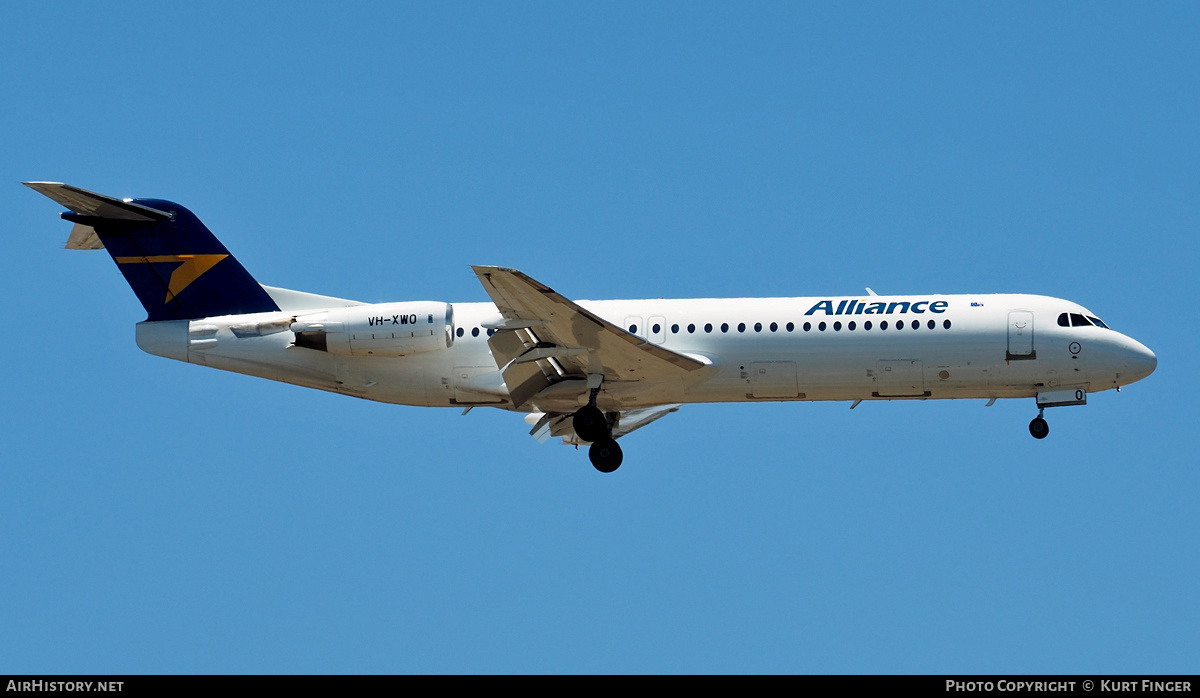 Aircraft Photo of VH-XWO | Fokker 100 (F28-0100) | Alliance Airlines | AirHistory.net #256029