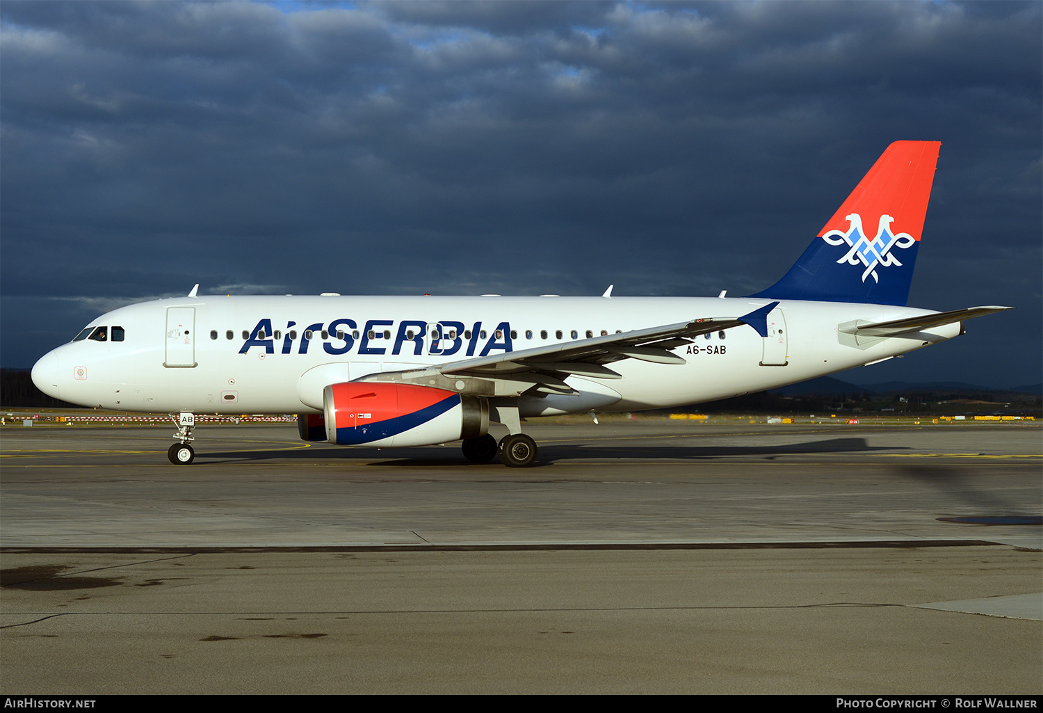 Aircraft Photo of A6-SAB | Airbus A319-132 | Air Serbia | AirHistory.net #256314