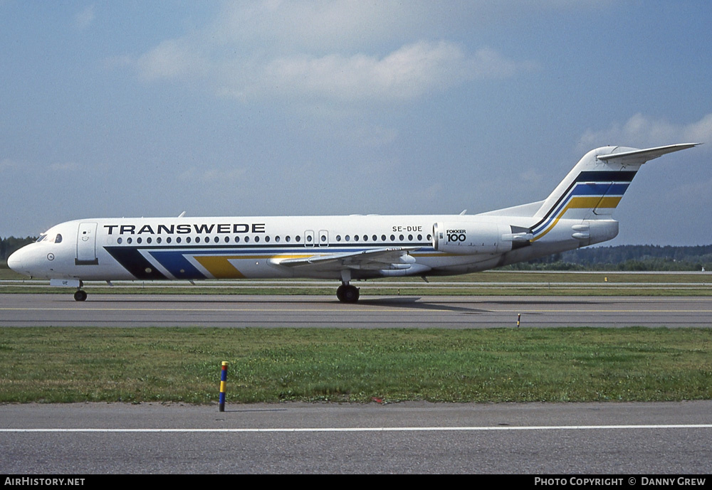 Aircraft Photo of SE-DUE | Fokker 100 (F28-0100) | Transwede Airways | AirHistory.net #256832