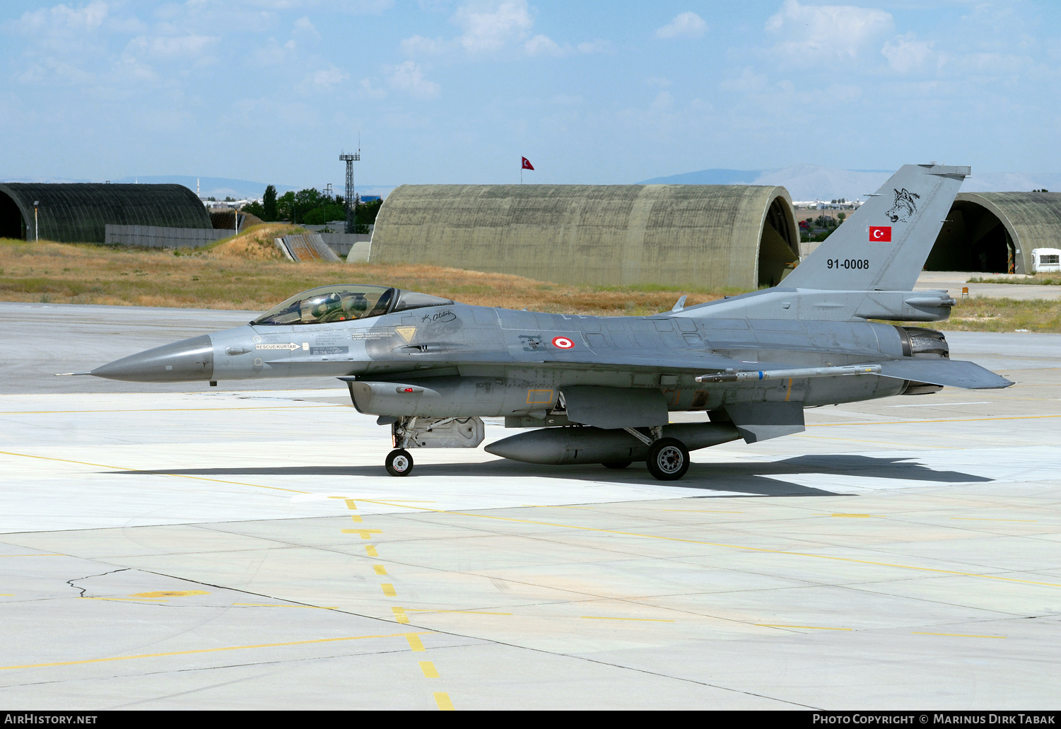 Aircraft Photo of 91-0008 | General Dynamics F-16CG Night Falcon | Turkey - Air Force | AirHistory.net #256848