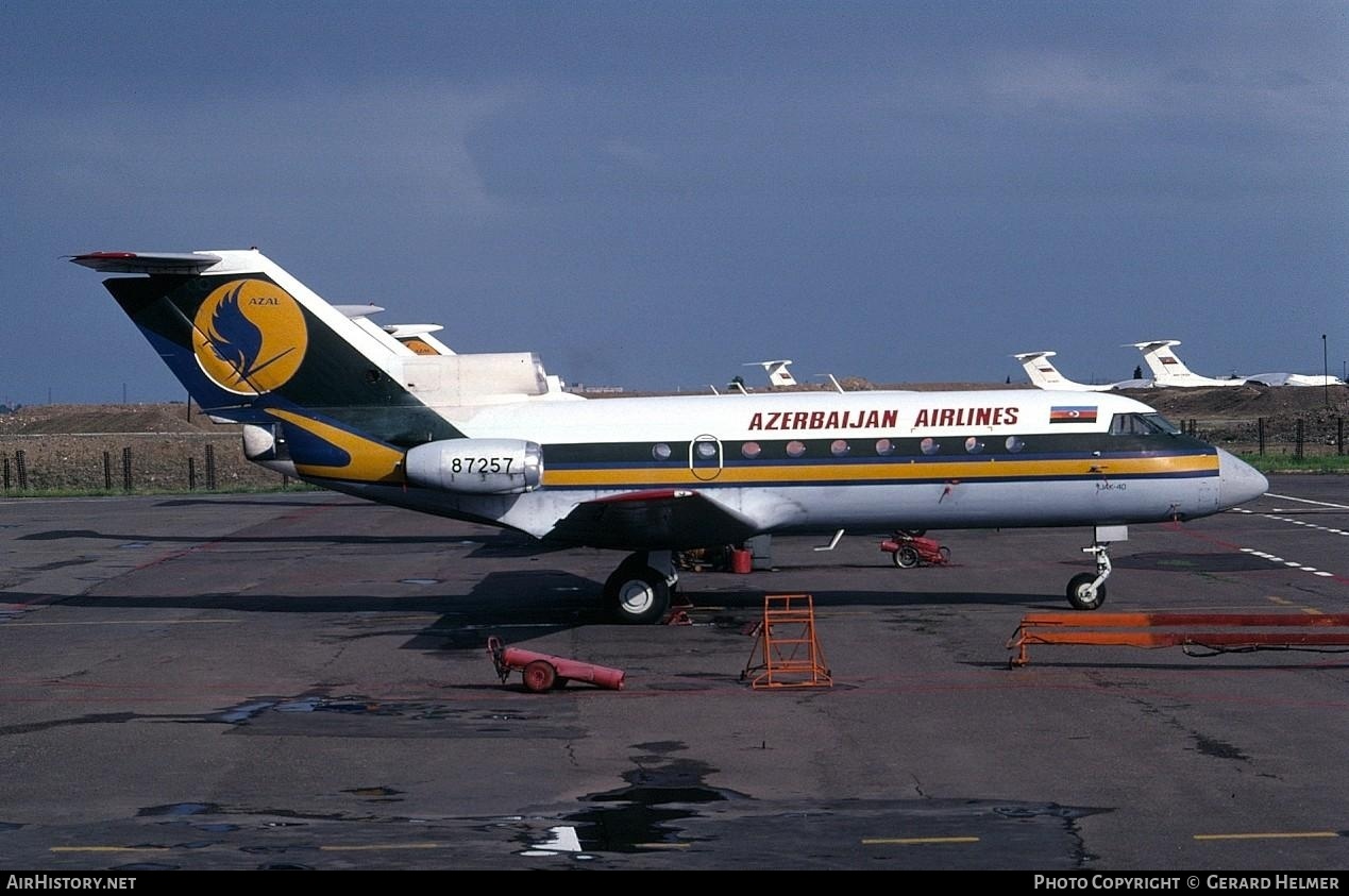 Aircraft Photo of 87257 | Yakovlev Yak-40 | Azerbaijan Airlines - AZAL - AHY | AirHistory.net #257337