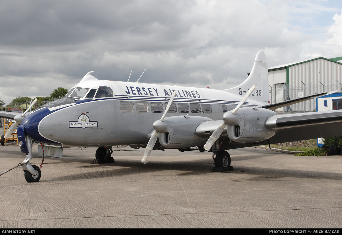 Aircraft Photo of G-AORG | De Havilland D.H. 114 Heron 2B | Jersey Airlines | AirHistory.net #257554
