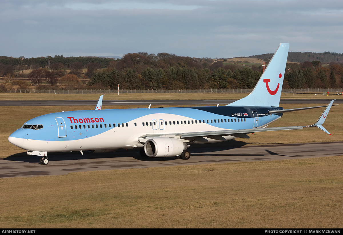 Aircraft Photo of G-FDZJ | Boeing 737-8K5 | Thomson Airways | AirHistory.net #257689