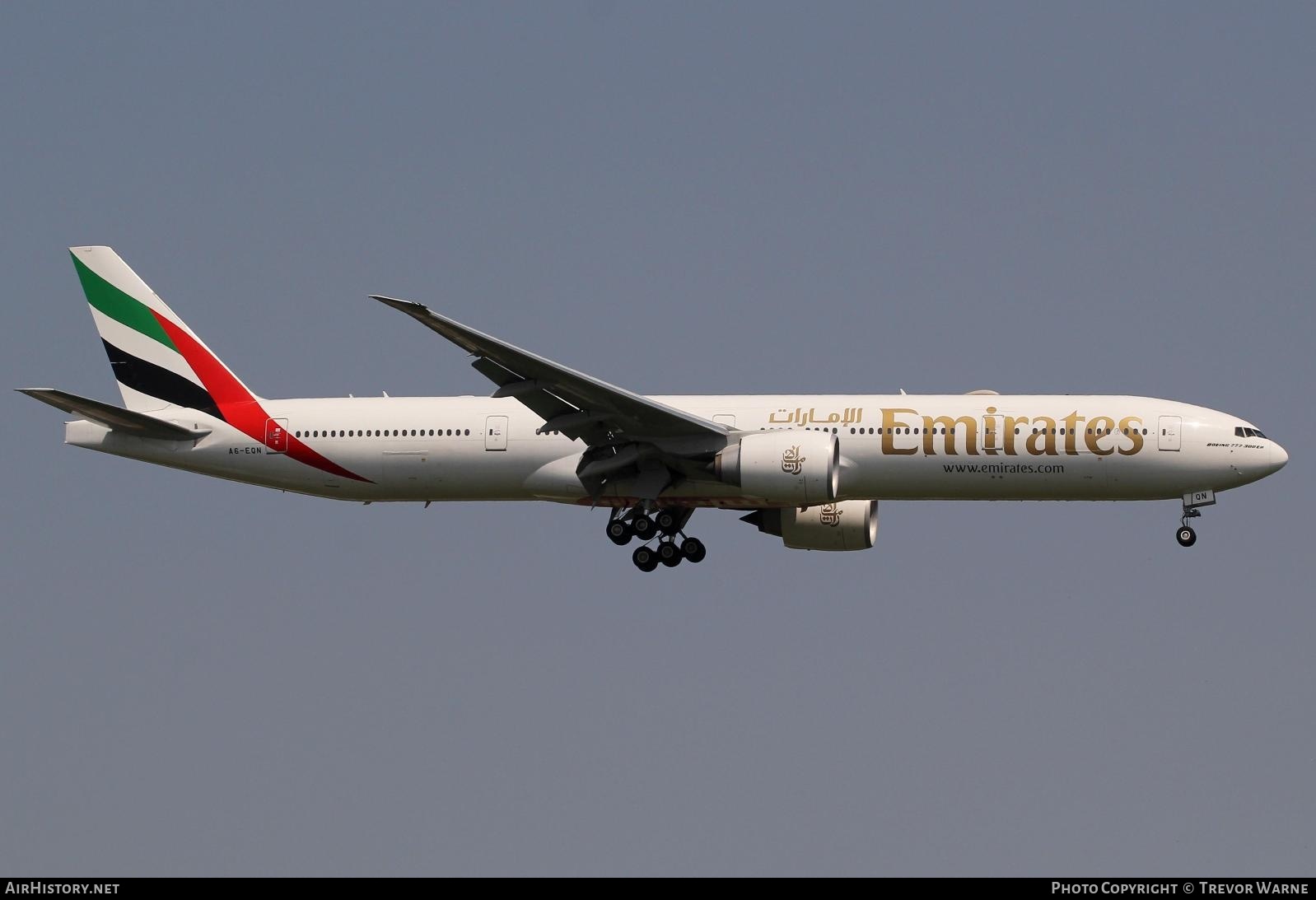 Aircraft Photo of A6-EQN | Boeing 777-300/ER | Emirates | AirHistory.net #257781
