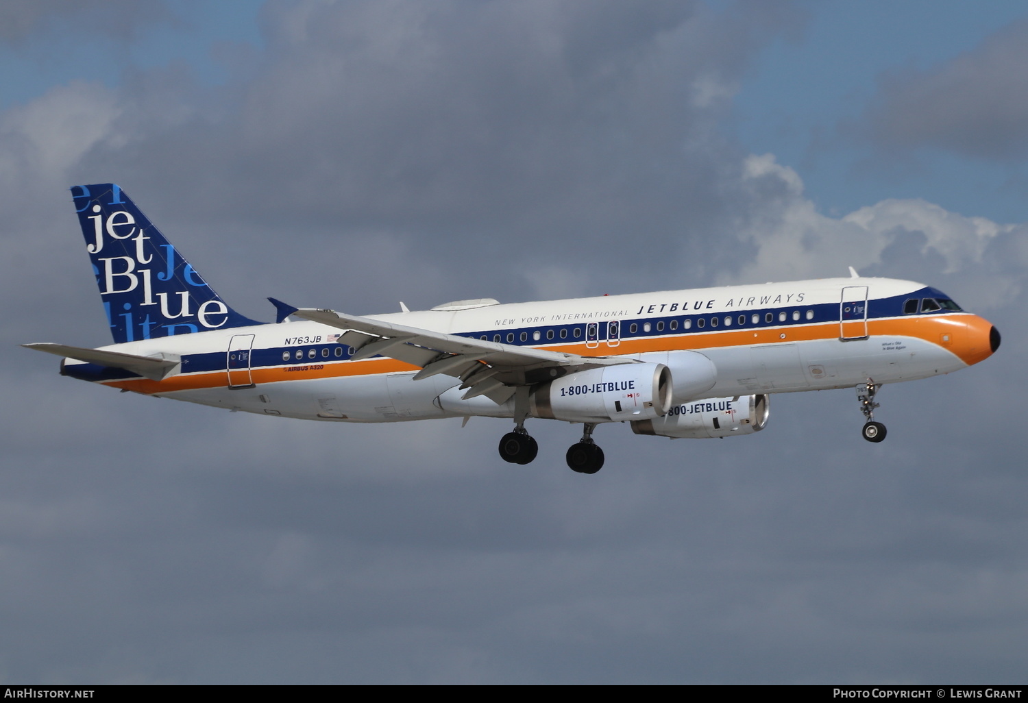 Aircraft Photo of N763JB | Airbus A320-232 | JetBlue Airways | AirHistory.net #258062