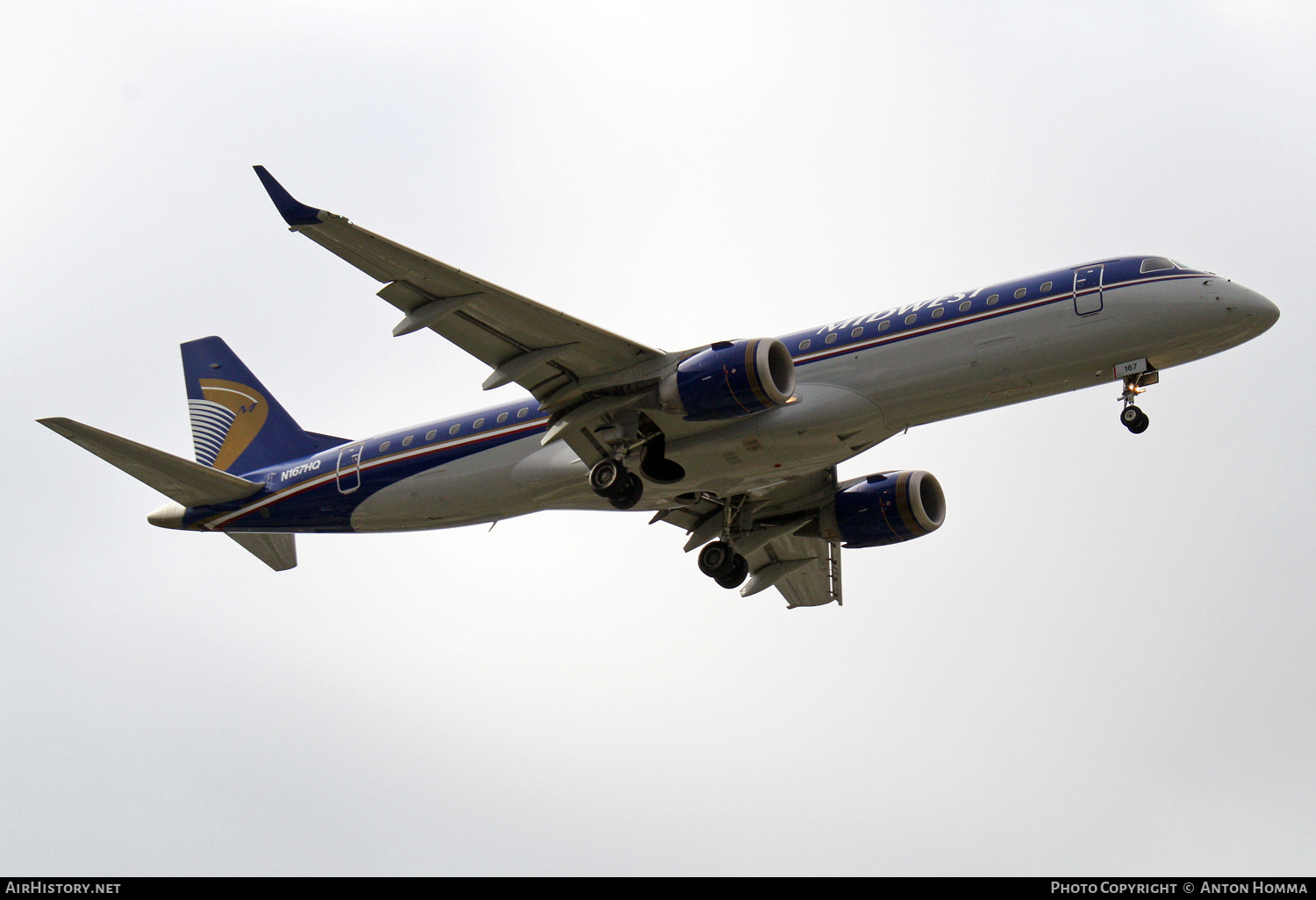 Aircraft Photo of N167HQ | Embraer 190AR (ERJ-190-100IGW) | Midwest Airlines | AirHistory.net #258276