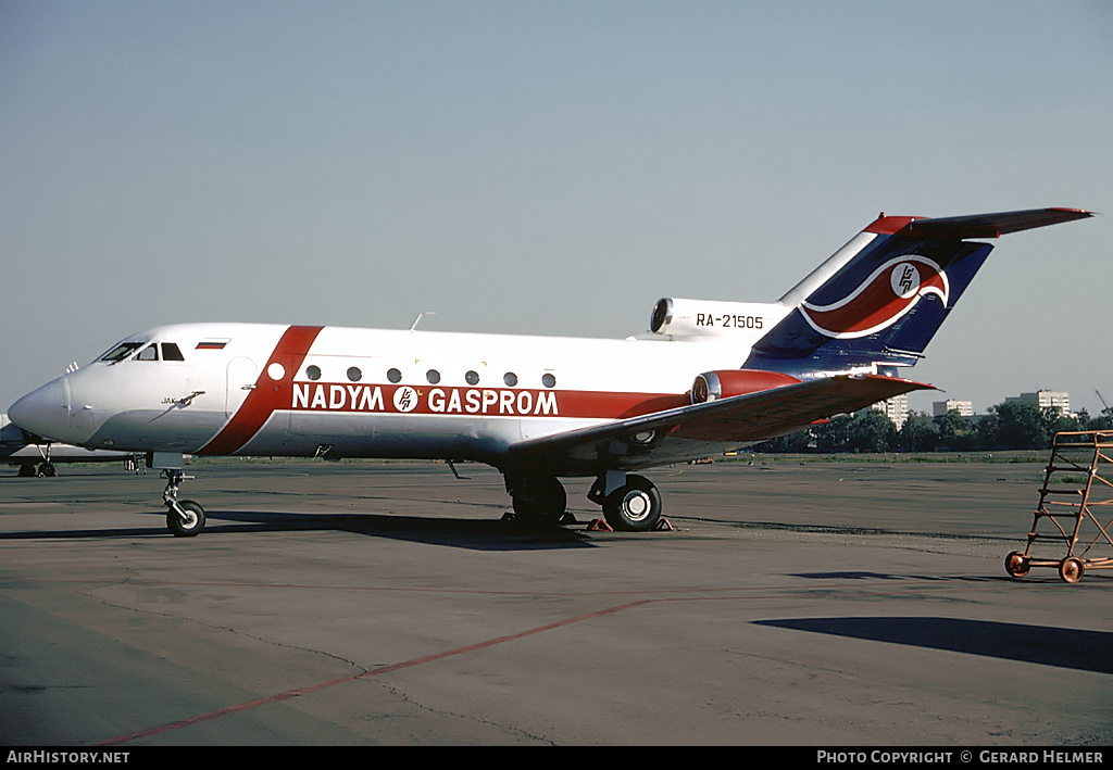 Aircraft Photo of RA-21505 | Yakovlev Yak-40K | Nadym Gazprom | AirHistory.net #258335