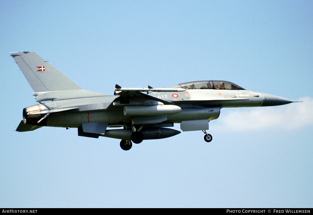 Aircraft Photo of ET-612 | General Dynamics F-16BM Fighting Falcon | Denmark - Air Force | AirHistory.net #258480