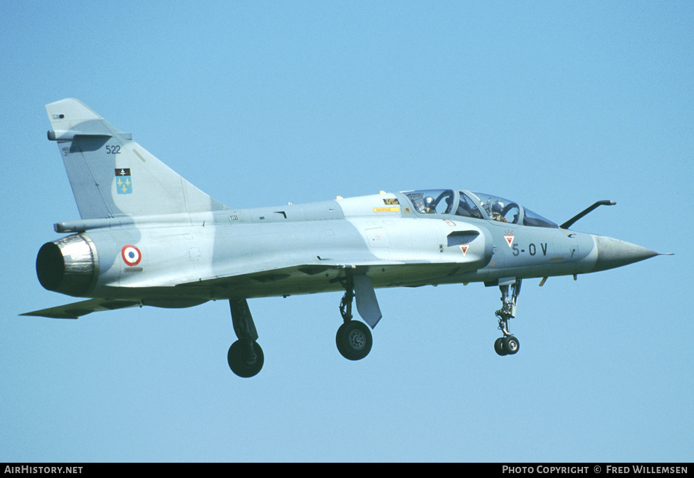 Aircraft Photo of 522 | Dassault Mirage 2000B | France - Air Force | AirHistory.net #258482