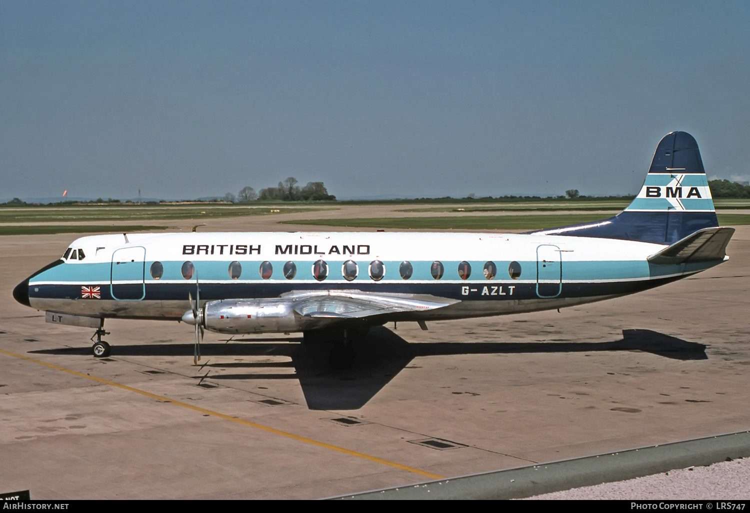 Aircraft Photo of G-AZLT | Vickers 813 Viscount | British Midland Airways - BMA | AirHistory.net #259082