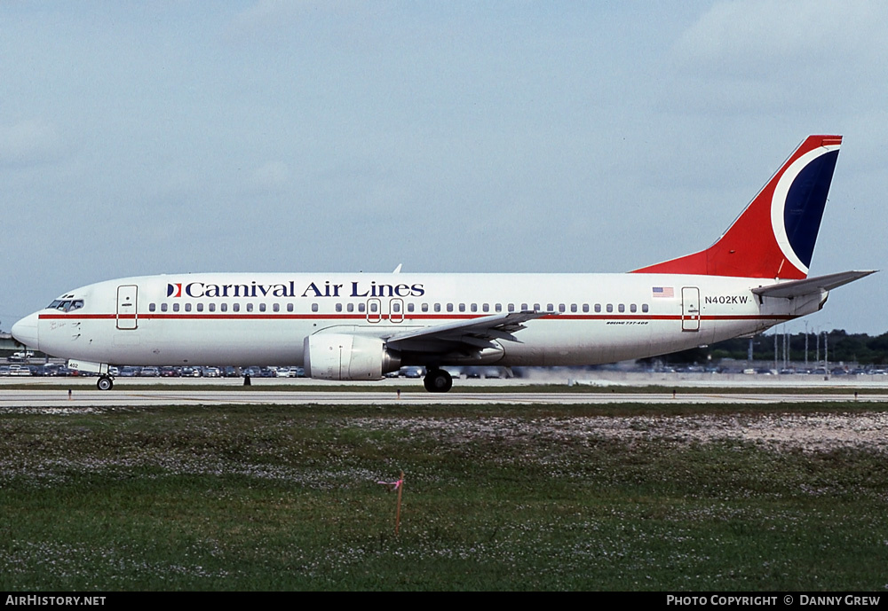 Aircraft Photo of N402KW | Boeing 737-4Q8 | Carnival Air Lines | AirHistory.net #259145