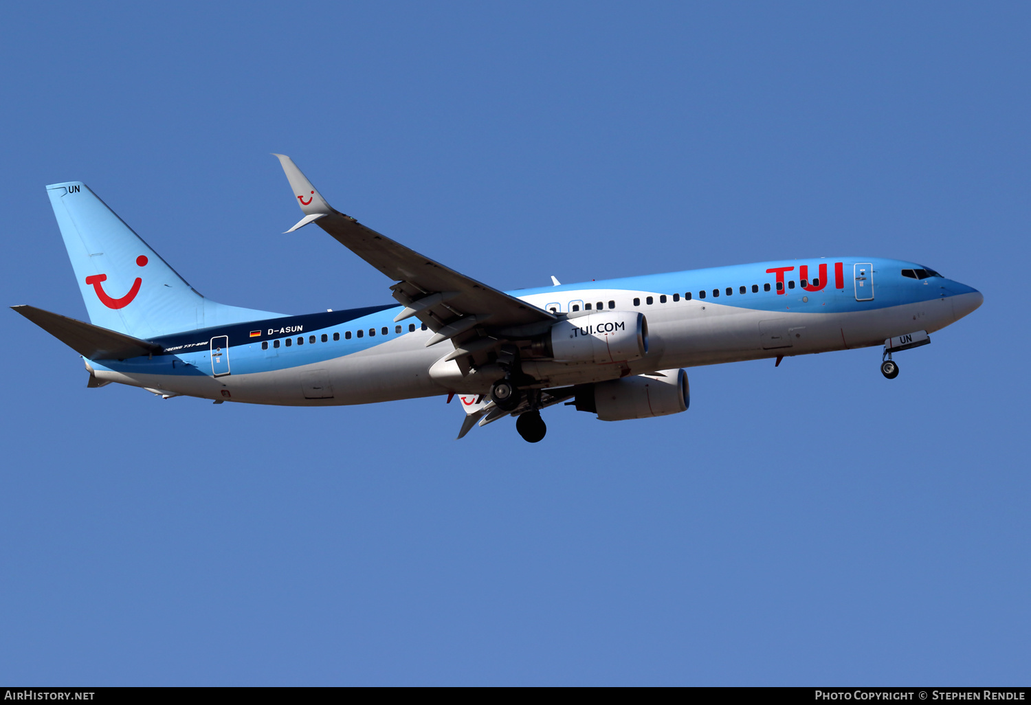 Aircraft Photo of D-ASUN | Boeing 737-8BK | TUI | AirHistory.net #259188