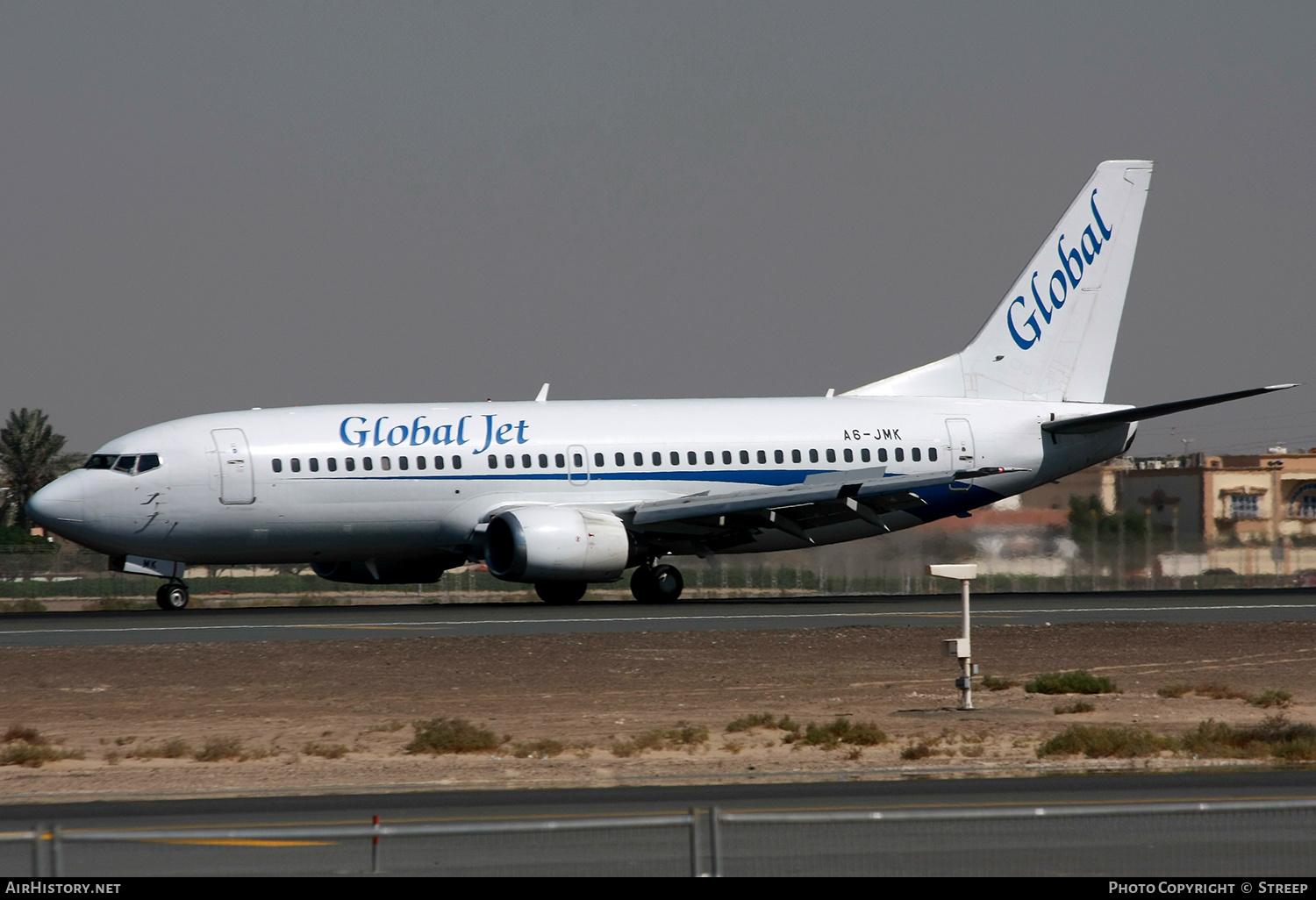 Aircraft Photo of A6-JMK | Boeing 737-322 | Global Jet | AirHistory.net #259261