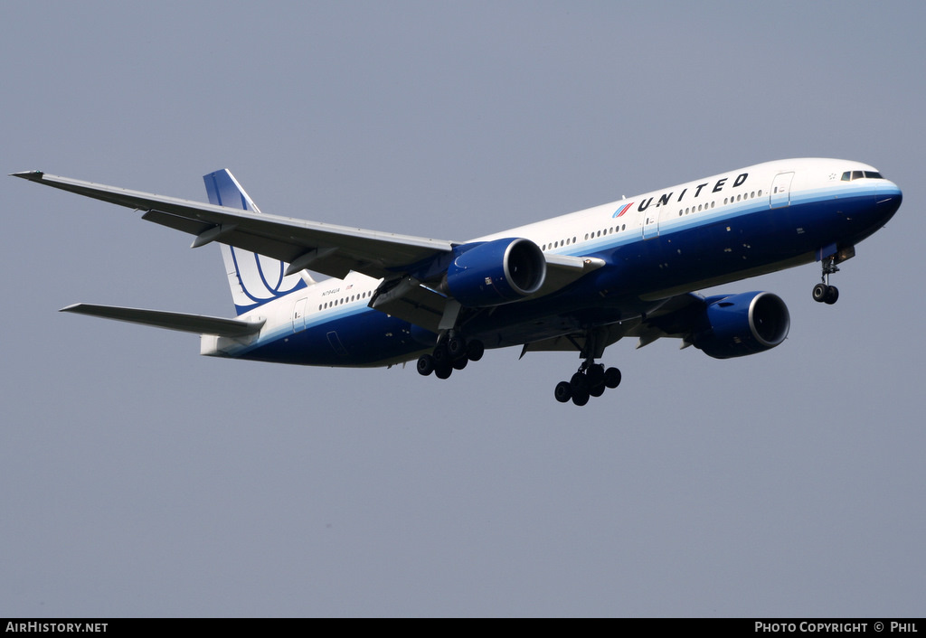 Aircraft Photo of N794UA | Boeing 777-222/ER | United Airlines | AirHistory.net #259736