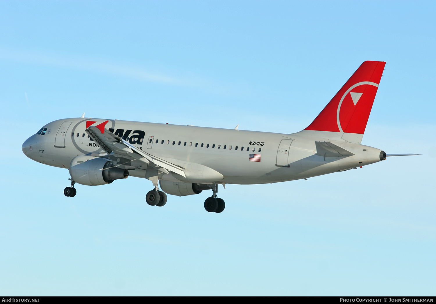 Aircraft Photo of N321NB | Airbus A319-114 | Northwest Airlines | AirHistory.net #260182