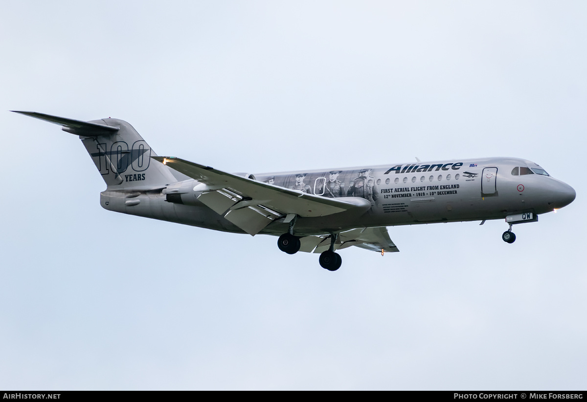 Aircraft Photo of VH-QQW | Fokker 70 (F28-0070) | Alliance Airlines | AirHistory.net #260281