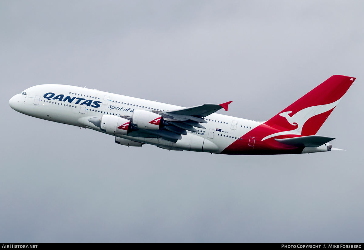Aircraft Photo of VH-OQE | Airbus A380-842 | Qantas | AirHistory.net #260473