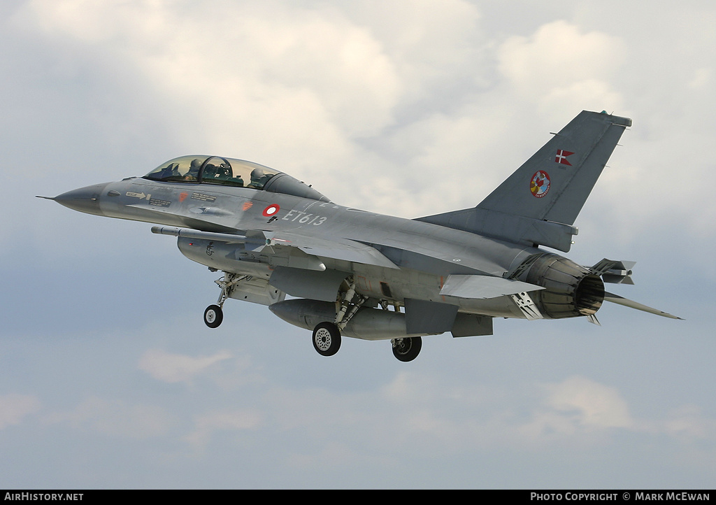 Aircraft Photo of ET-613 | General Dynamics F-16BM Fighting Falcon | Denmark - Air Force | AirHistory.net #260642