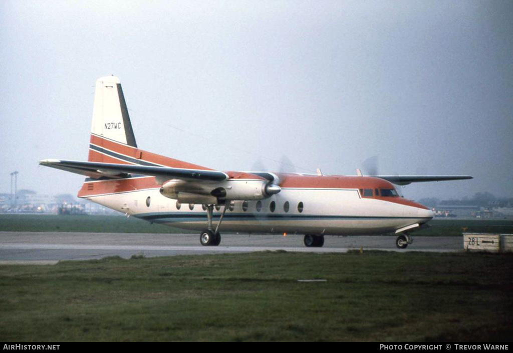 Aircraft Photo of N27WC | Fairchild F-27J | AirHistory.net #260710