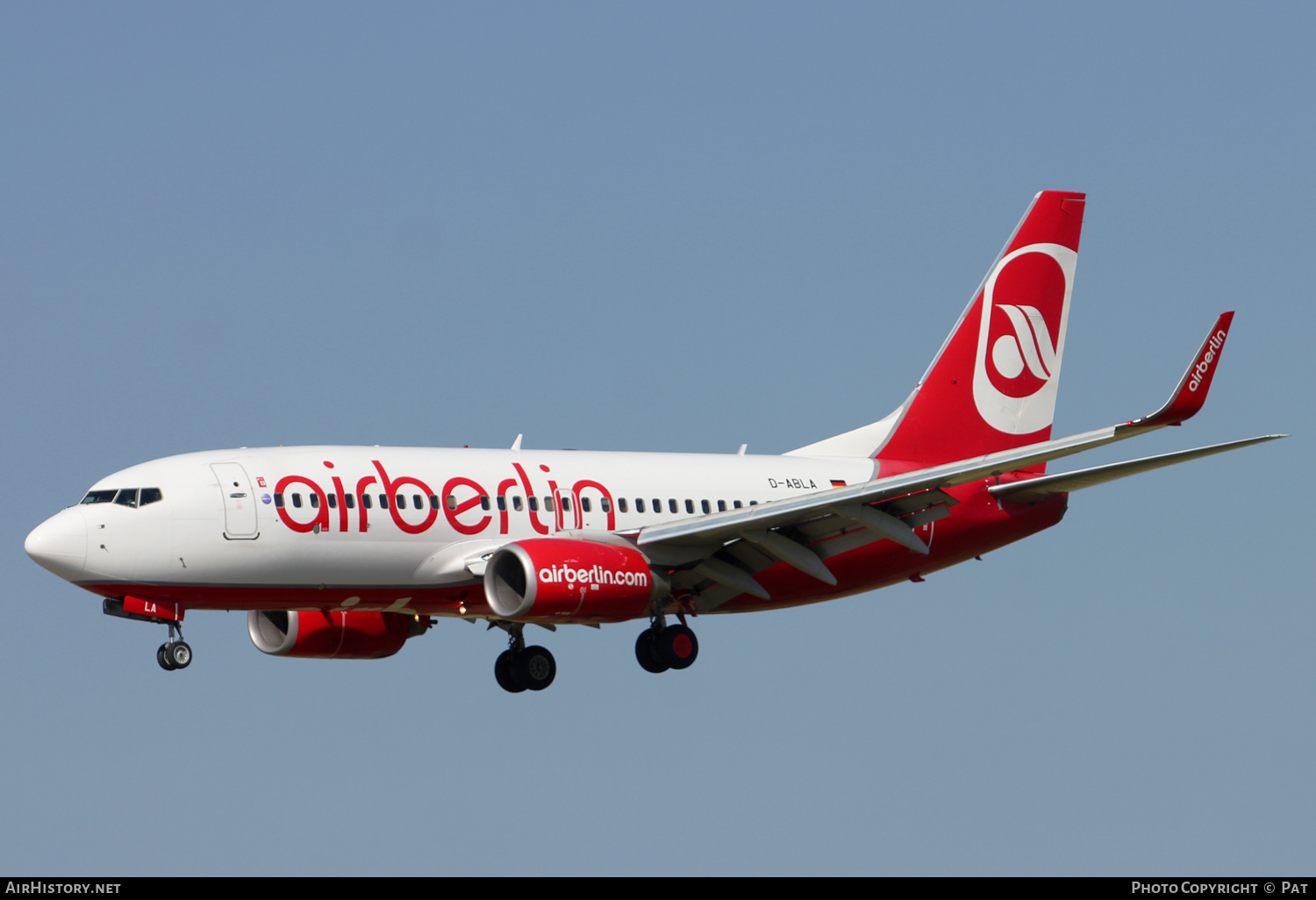 Aircraft Photo of D-ABLA | Boeing 737-76J | Air Berlin | AirHistory.net #260913