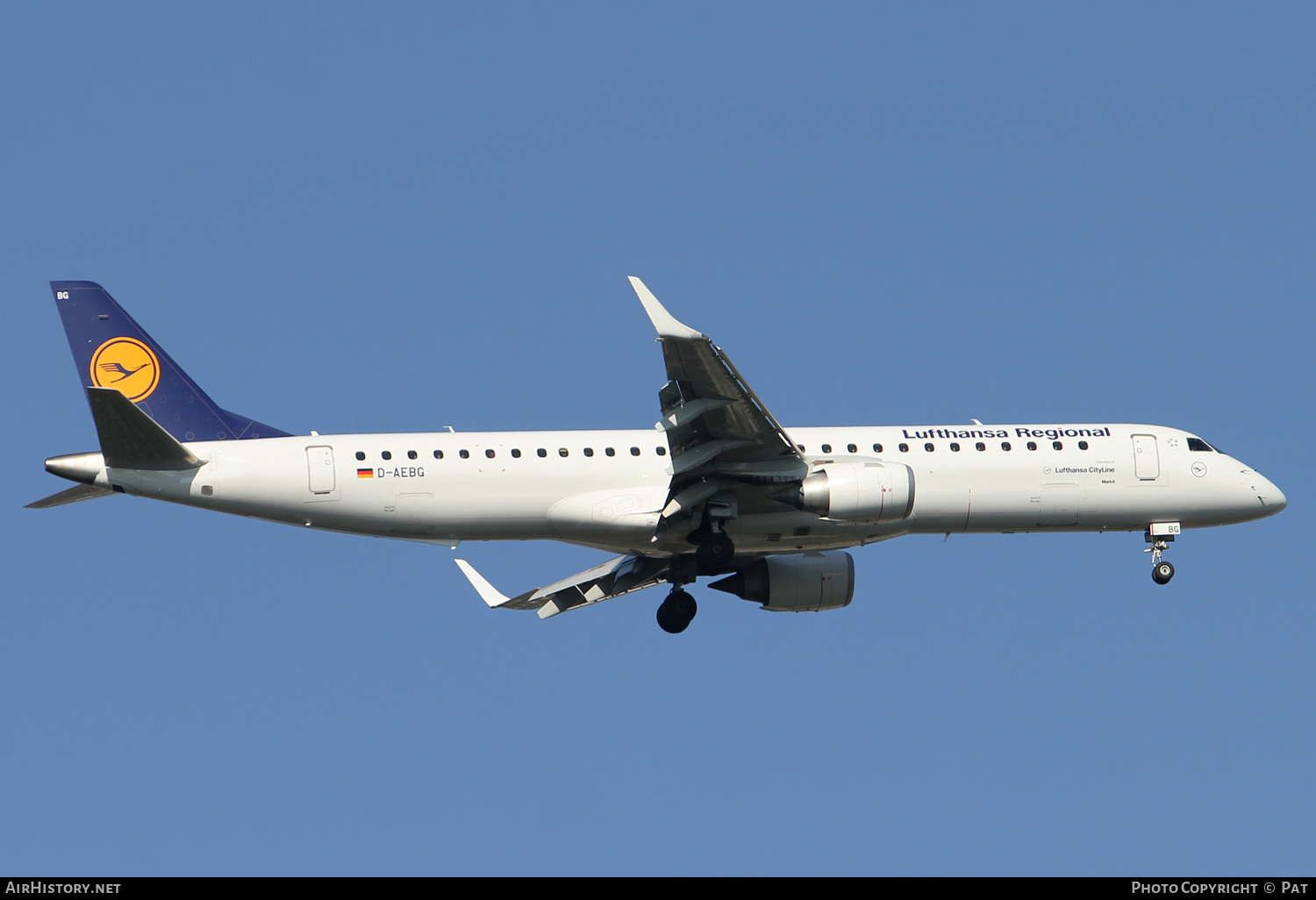 Aircraft Photo of D-AEBG | Embraer 195LR (ERJ-190-200LR) | Lufthansa Regional | AirHistory.net #261028