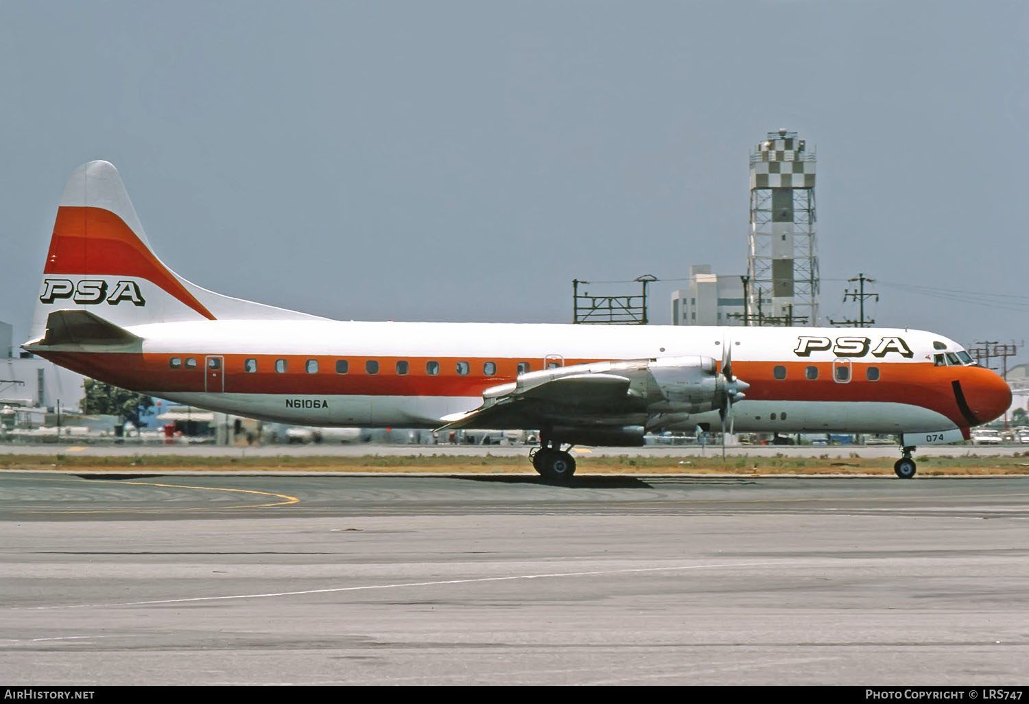 Aircraft Photo of N6106A | Lockheed L-188A Electra | PSA - Pacific Southwest Airlines | AirHistory.net #261131