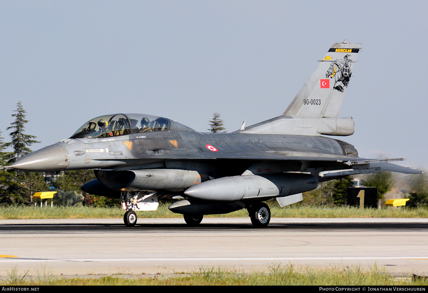 Aircraft Photo of 90-0023 | General Dynamics F-16D Fighting Falcon | Turkey - Air Force | AirHistory.net #262093